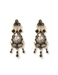 Alloy Full Diamond Teardrop Earrings