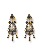 Alloy Full Diamond Teardrop Earrings