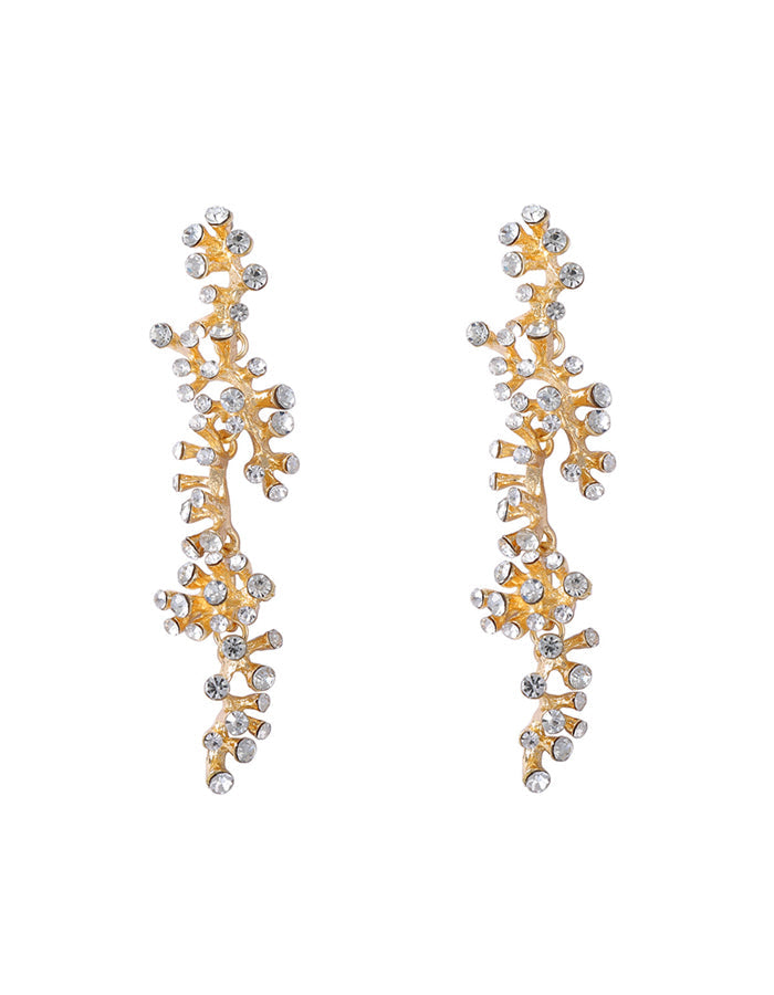 Alloy Full Diamond Waterfall Style Long Pendant Earrings
