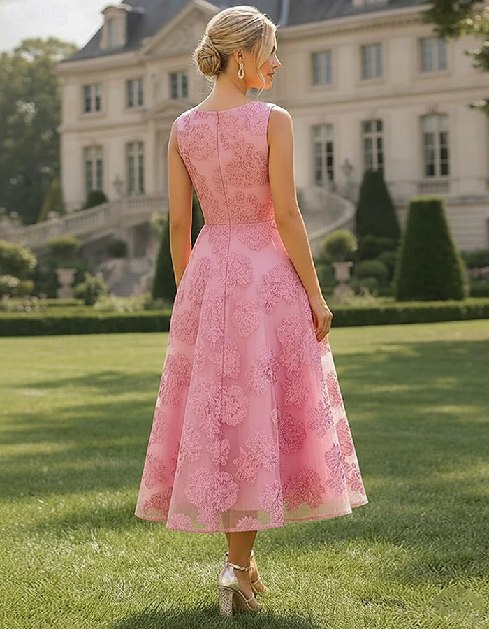 Solid Color Sleeveless Textured Fabric Midi Dress