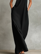 Minimalist long black dress