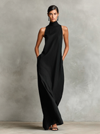 Minimalist long black dress