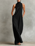 Minimalist long black dress