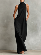 Minimalist long black dress
