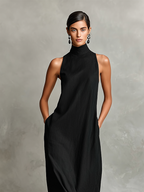 Minimalist long black dress