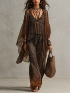 Conjunto Tres Piezas Bohemio Leopardo Degradado