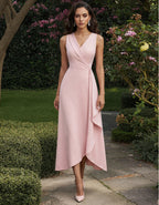 Maxikleid mit hellrosa Strumpfhose