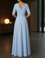 Solid Color V-Neck Sequins Maxi Dress