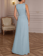 Robe longue sans manches bleu ciel
