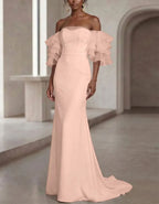Solid Color Strapless Maxi Dress