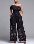 Black Floral Lace Jumpsuit