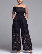 Black Floral Lace Jumpsuit