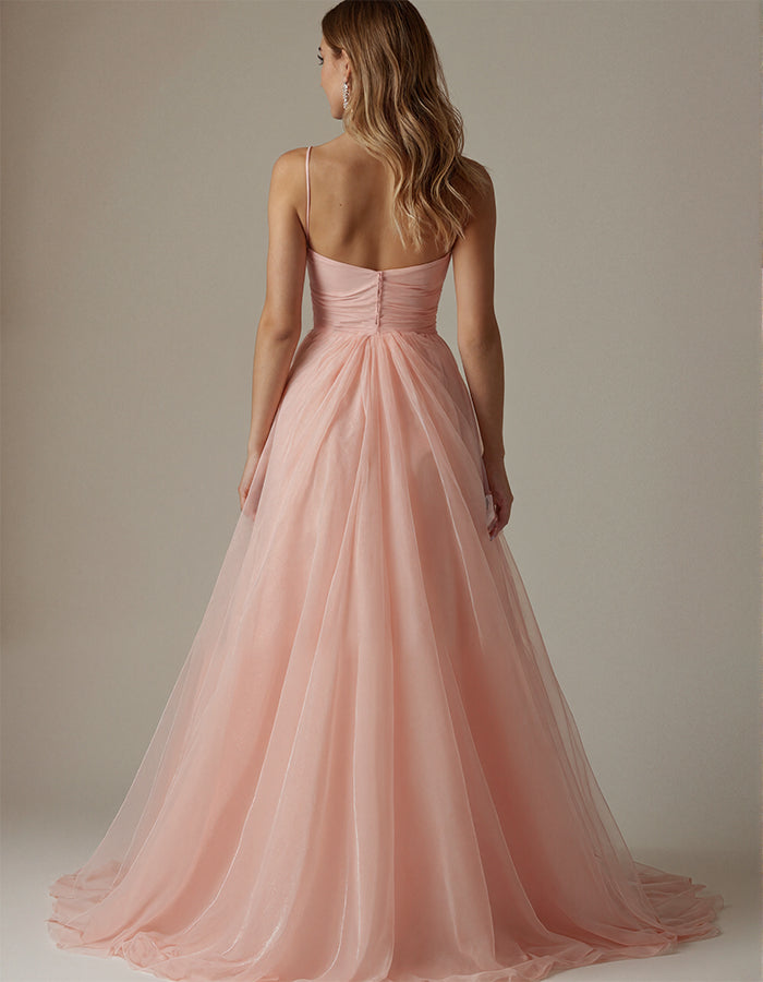 Pink Multi Layered Chiffon Camisole Maxi Dress