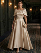 Champagne Satin Maxi Dress