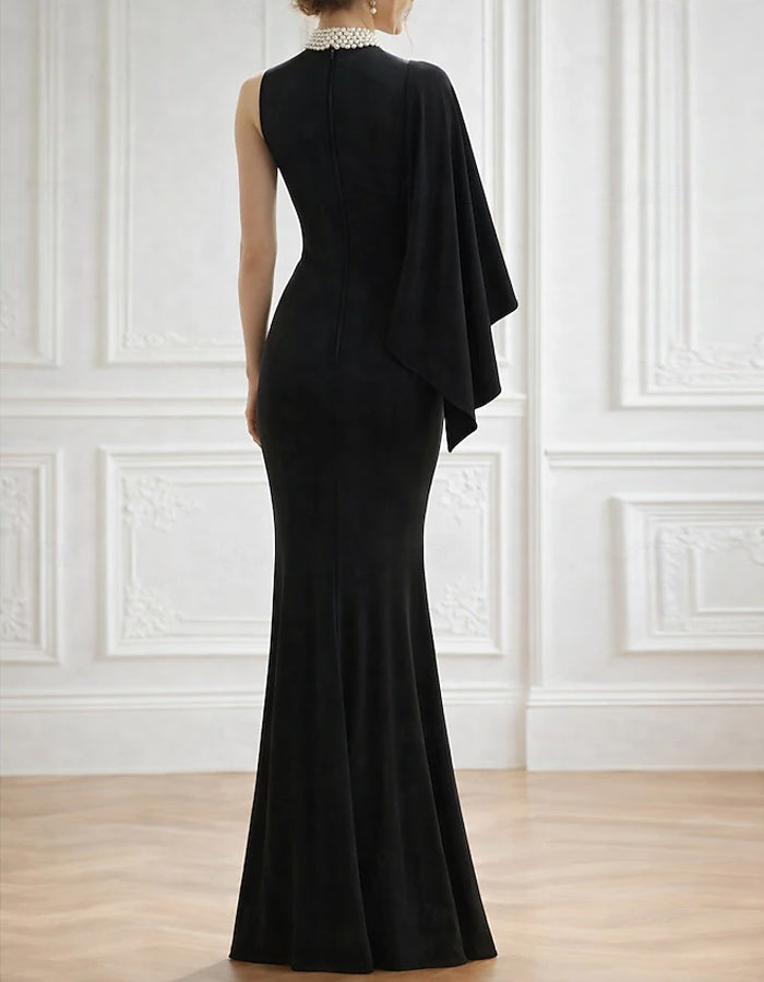 Black Crew Neck Tights Maxi Dress