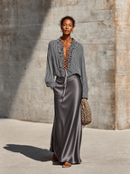 Conjunto Falda Maxi con Volantes a Rayas