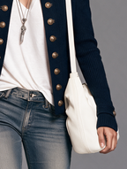 Chaqueta de punto vintage con botones decorativos cruzados
