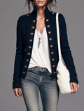 Chaqueta de punto vintage con botones decorativos cruzados