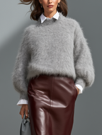 Falda midi de piel ecológica rojo oscuro