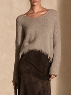 Conjunto de top de punto con lentejuelas y falda larga