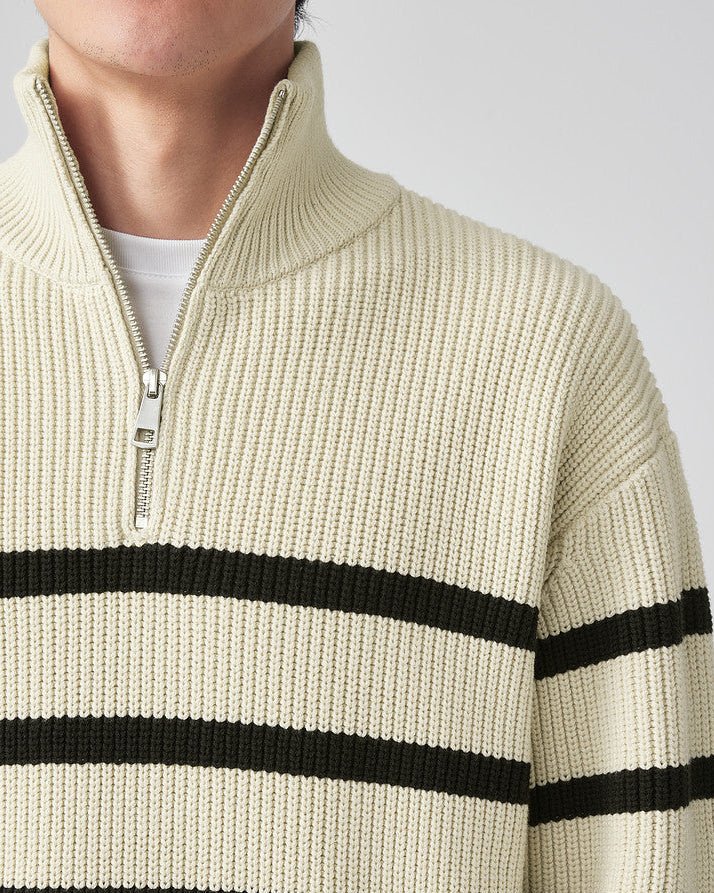 Jersey a rayas con media cremallera Cavell - LOVRA DESIGN