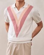 Polo de punto con panel en V - LOVRA DESIGN