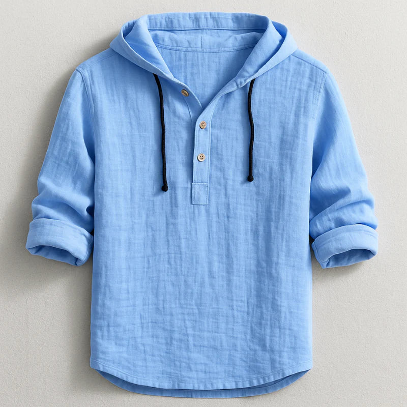 CAPUCCIO Linen & Cotton Hooded Shirt