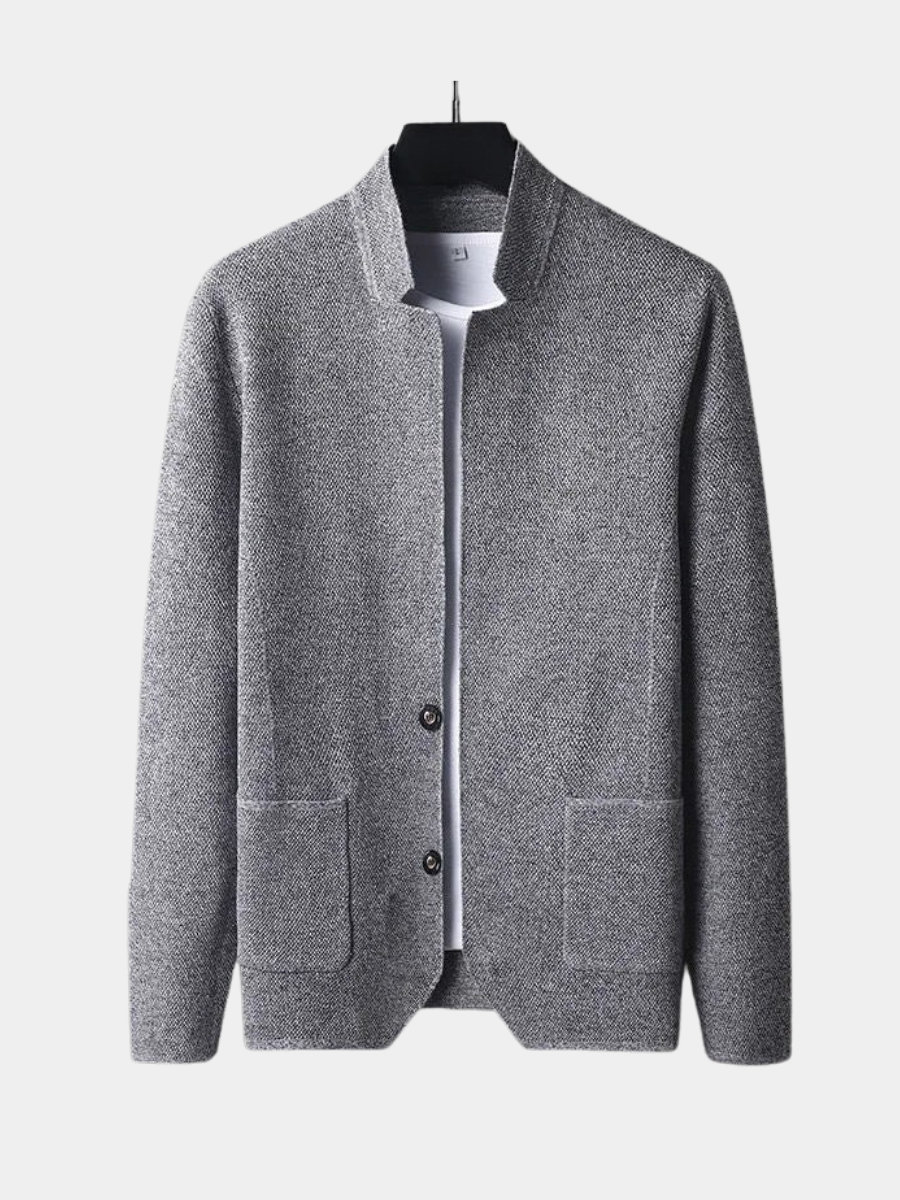 Chaqueta de Punto de Lujo con Cuello Alto