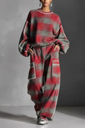 Conjunto Chándal a Cuadros Rojo y Gris