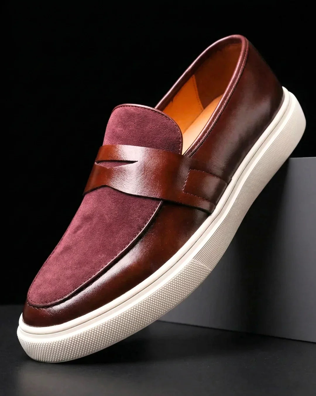 Mocasín AUGUSTO Piel y Ante Estilo Náutico