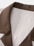 Camisa arrugada con bordado de palmeras en contraste y pantalones cortos de 12,7 cm con cordón y textura arrugada