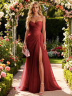 Ariadna | Long Party Dress with Draping and Side Slit