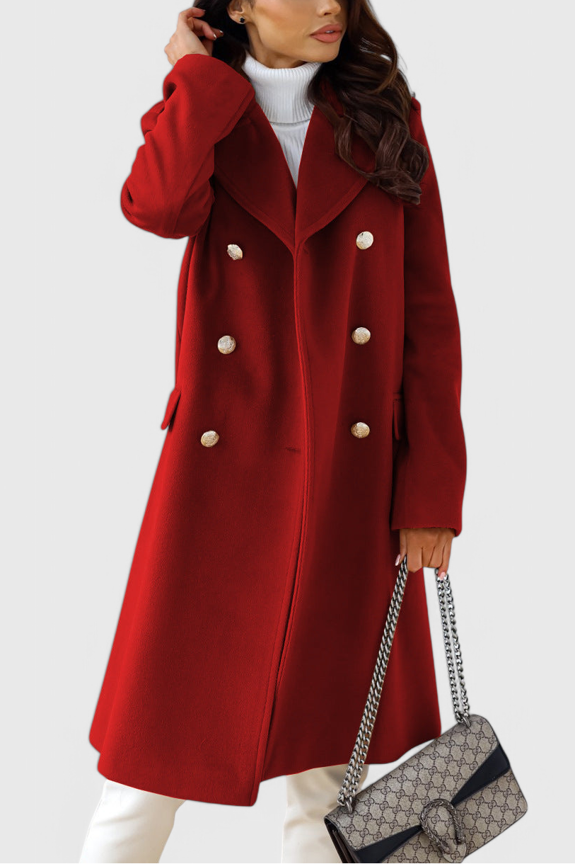 Yara Double-Breasted Wool Coat with a Fitted Cut