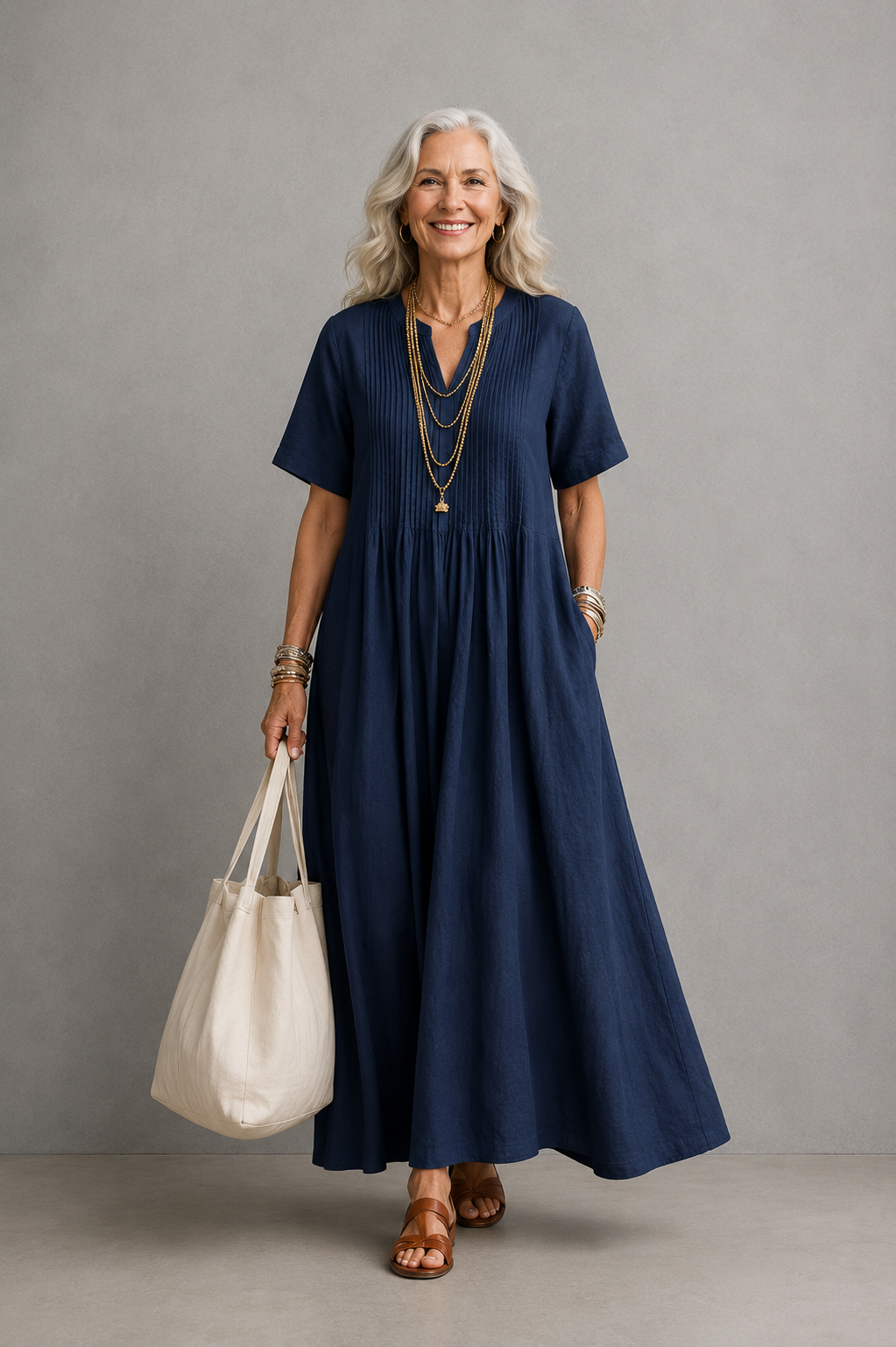 Vestido plisado Norma