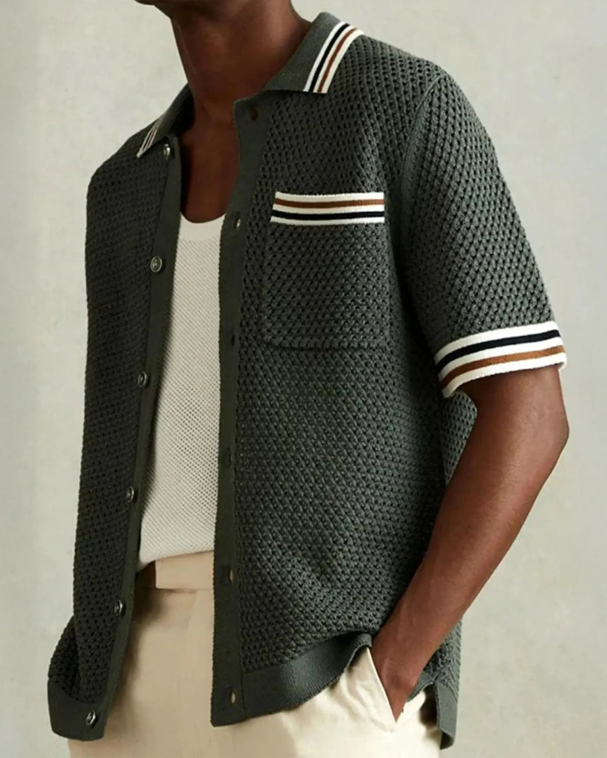 Camisa polo de crochet Martin Laurent - LOVRA DESIGN