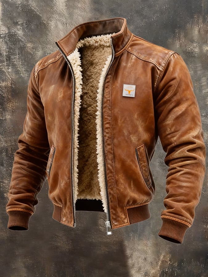Chaqueta aviador acolchada de polipiel con forro cálido - LOVRA DESIGN