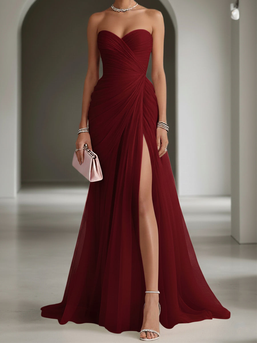 Ariadna | Long Party Dress with Draping and Side Slit