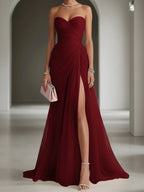 Ariadna | Long Party Dress with Draping and Side Slit