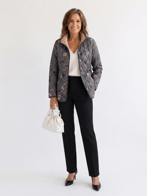 Chaqueta Acolchada Flores Secas - LOVRA DESIGN