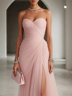 Ariadna | Long Party Dress with Draping and Side Slit