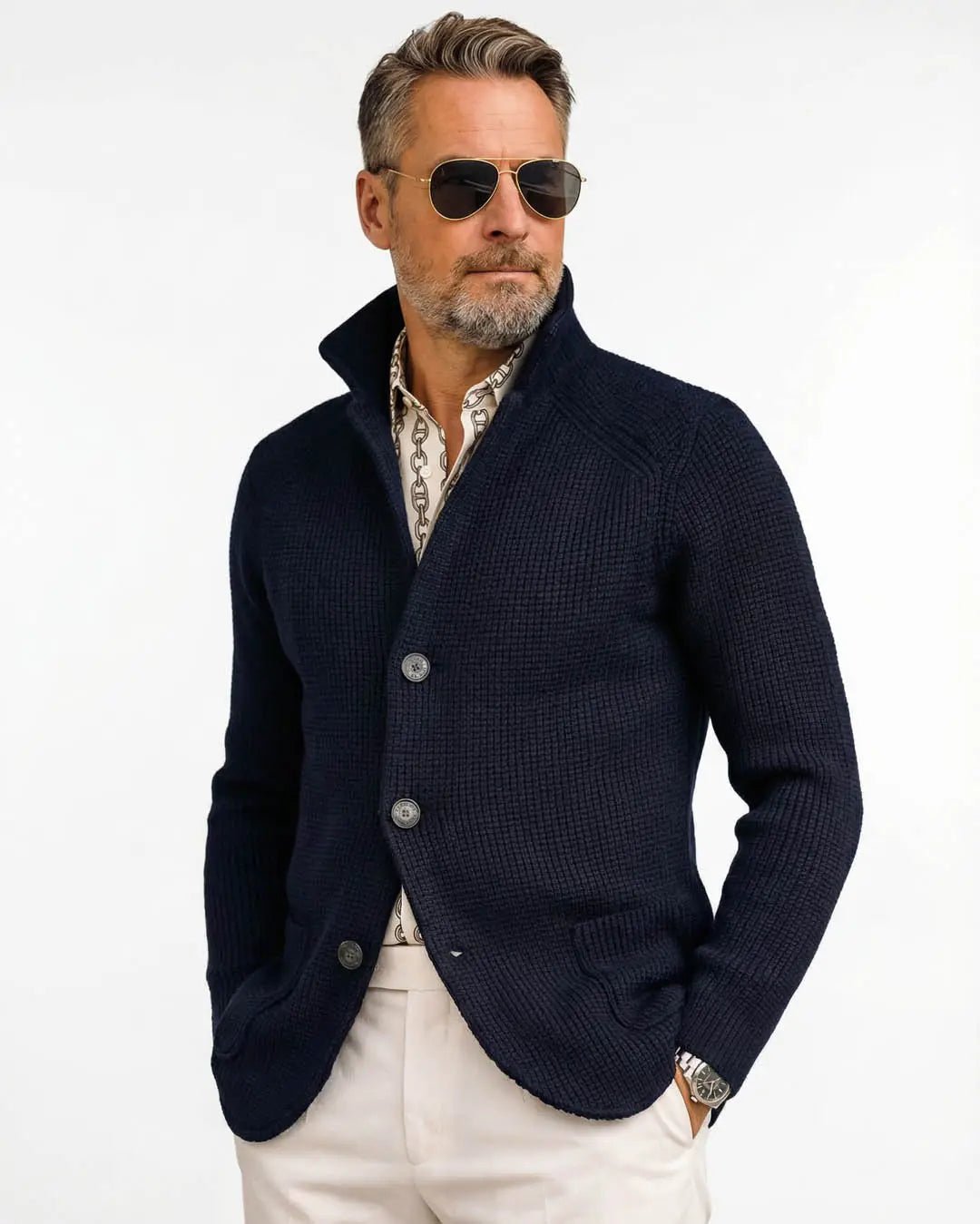 Chaqueta de punto gofrado Gianluigi - LOVRA DESIGN