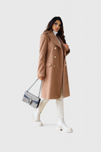 Yara Double-Breasted Wool Coat with a Fitted Cut