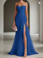 Ariadna | Long Party Dress with Draping and Side Slit