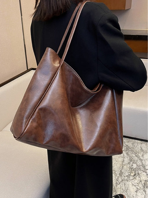 Bolso Bucket de Piel Suave Gran Capacidad