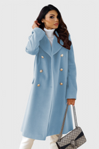 Yara Double-Breasted Wool Coat with a Fitted Cut