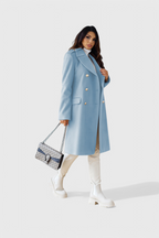 Yara Double-Breasted Wool Coat with a Fitted Cut