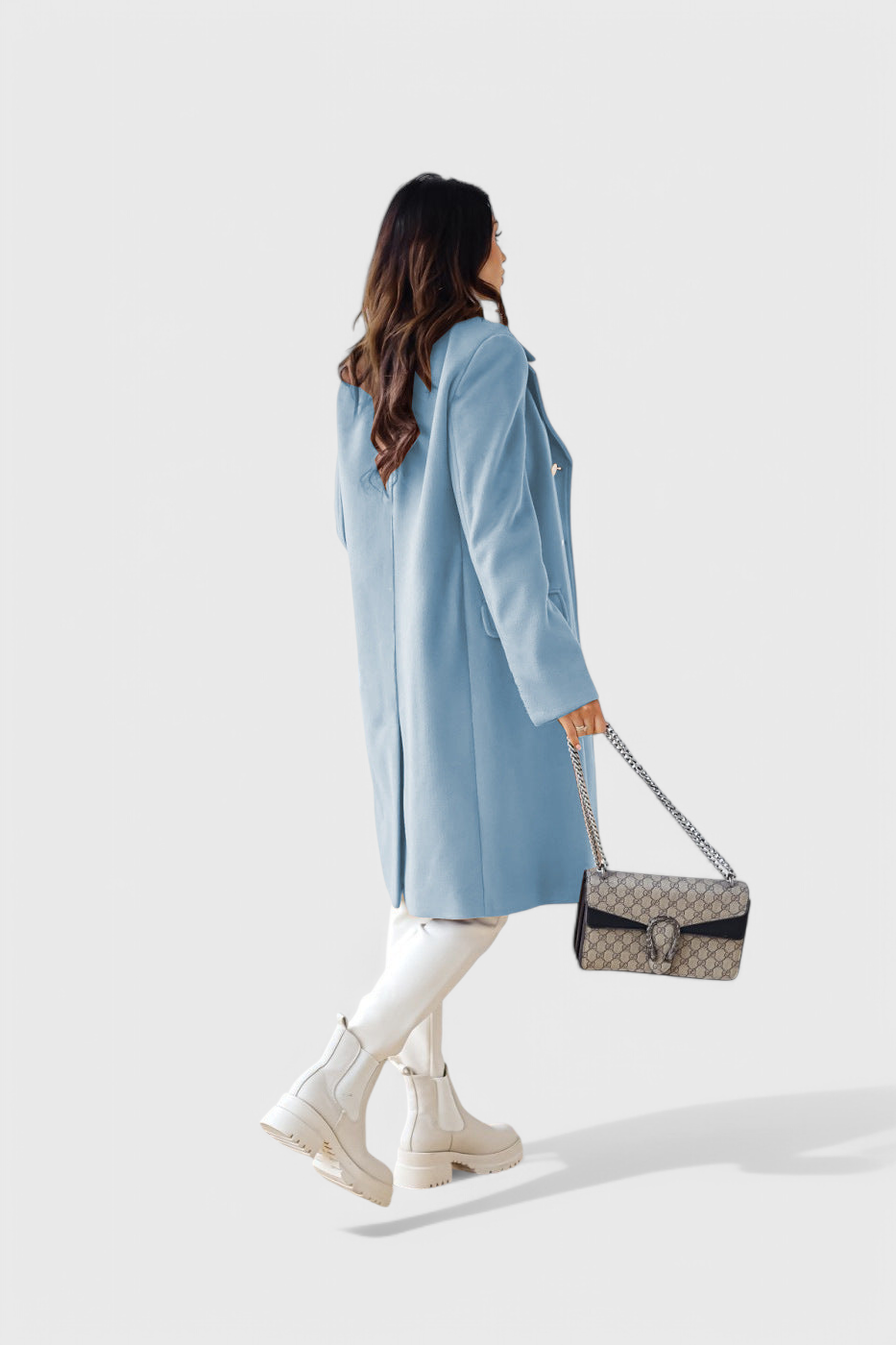Yara Double-Breasted Wool Coat with a Fitted Cut