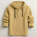 CAPUCCIO Linen & Cotton Hooded Shirt