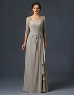 Square Collar Design Solid Lace Maxi Dress
