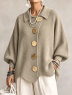 Cárdigan de Punto Oversize con Botones Metálicos